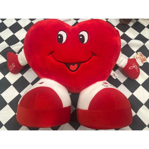 B & B Toymaker Other - Heart Plush Stuffed Animal Smiling Face Love You B & B Toymaker Valentine Y2K